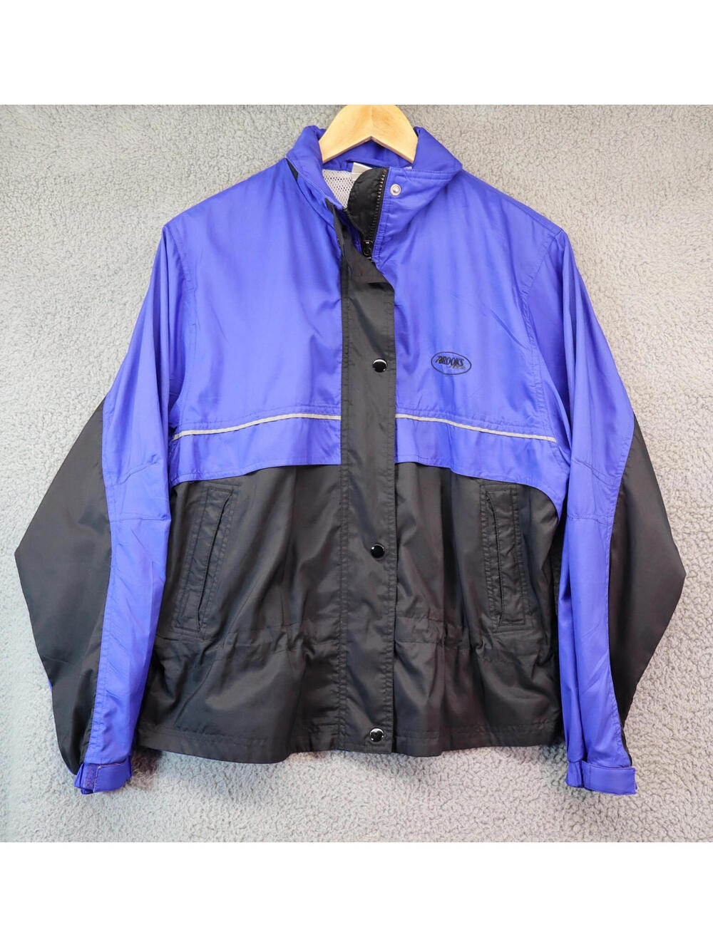 Brooks Women ASR Jacket Small Windbreaker Blue 90s Athletic